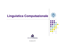 Introduzione alla linguistica computazionale