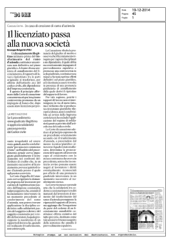 Il licenziato passa - Consiglio di Stato