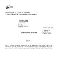 DIREZIONE CENTRALE SVILUPPO DEL TERRITORIO SETTORE