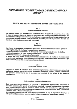 REGOLAMENTO BORSE STUDIO 2014