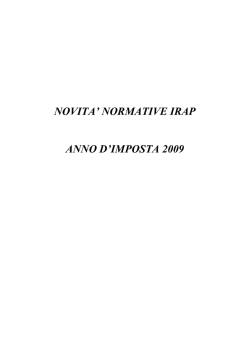 IRAP - Dipartimento delle Finanze