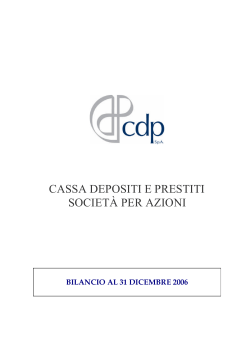 Bilancio CDP - Cassa Depositi e Prestiti