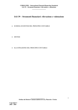 IAS 39 &ndash; Strumenti finanziari: rilevazione e