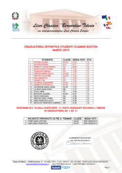 GRADUATORIA DEFINITIVA BOSTON