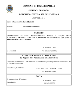 comune di finale emilia determinazione n. 129 del 13/03/2014