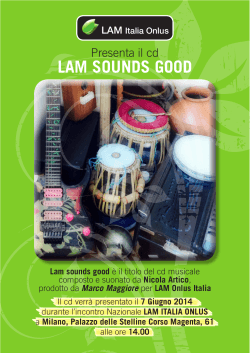comunicato stampa cd "LAM SOUNDS GOOD