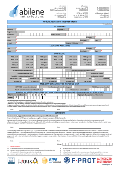 Modulo attivazioni dal 16/09/2014