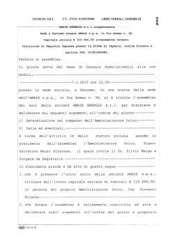 Verbale variazione compenso Ammnistratore Unico