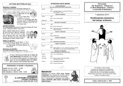 Foglio settimanale n. 656 – Domenica 7 settembre 2014
