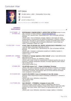 Scarica CV completo - Lo scavo della Terramara di Pilastri