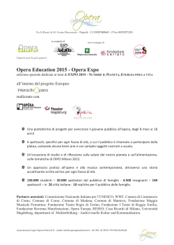 Presentazone e Modulo di Adesione progetto OPERA DOMANI