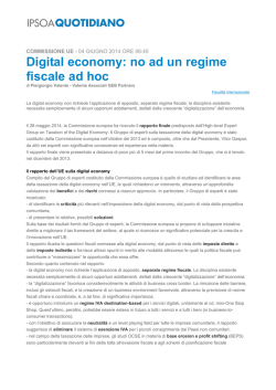 Digital economy: no ad un regime fiscale ad hoc