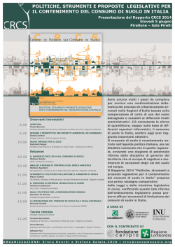 convegno di presentazione del RAPPORTO 2014 CRCS