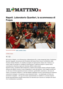 Il Mattino 27 settembre - FOQUS &ndash; Fondazione Quartieri Spagnoli di