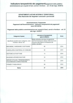 Indicatore di tempestivit&agrave; dei pagamenti
