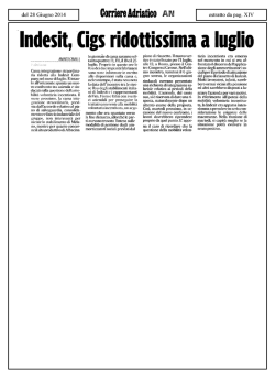 Indesit, (igs ridottissima a luglio
