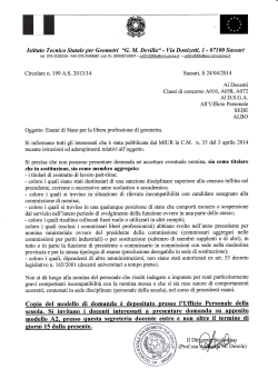domanda commissario Esami di Stato per la libera professione di