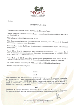 IUS/13 - Decreto 64 - Approvazione Atti