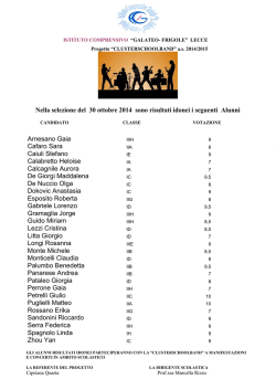 graduatoria clusterschoolband - "galateo-frigole"