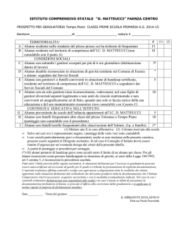 GRADUATORIA CLASSI PRIME PRIMARIA A.S. 14-15