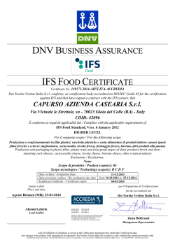 IFS Food Certificate