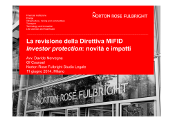 La revisione della Direttiva MiFID Investor protection