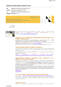 Newsletter 17/14 - Ordine Architetti di Como