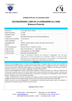 ESCURSIONISMO: CIME DE LA CONDAMINE (m 2.940