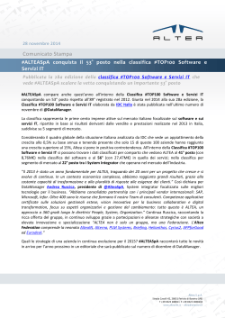 Modello per Comunicati Stampa o comunicati generici