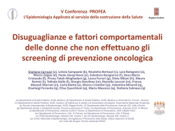 Diseguaglianze e fattori comportamentali nelle donne che non