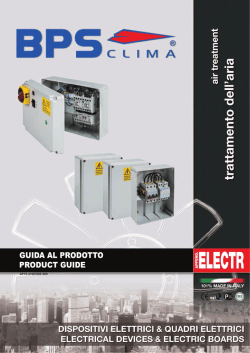 Guida al Prodotto ELECTR - BPS CLIMA ventilconvettori, fan