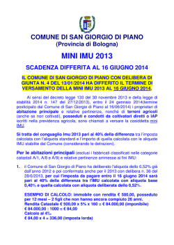 Informativa Mini IMU - Comune di San Giorgio di Piano