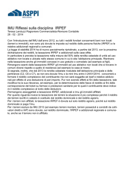 IMU Riflessi sulla disciplina IRPEF