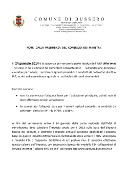 1 2014 NOTE PRESIDENZA CONSIGLIO DEI MINISTRI per mini imu