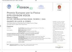 Premio Europeo per la Fisica EPS EDISON VOLTA