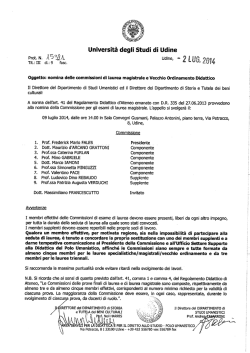 Decreto Commissione lauree magistrali 9 luglio Sala Convegni h 14