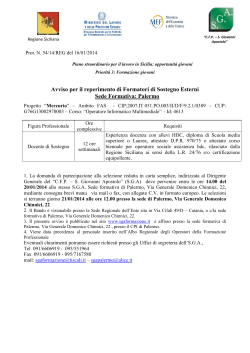 16_01_2014 - Bando reclutamento Docenti SOSTEGNO Mercurio