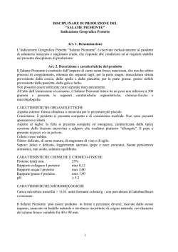 disciplinare di produzione del