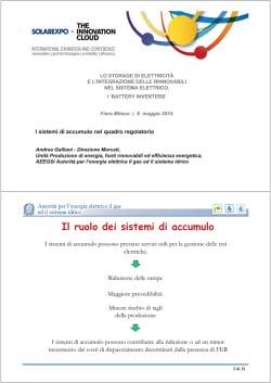 I sistemi di accumulo