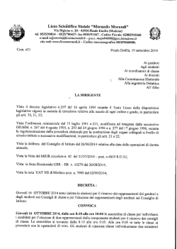 elezioni dei rappresentanti degli - Liceo Scientifico Morando Morandi
