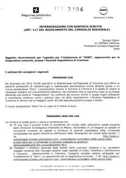 interrogazione - Movimento 5 Stelle Lombardia