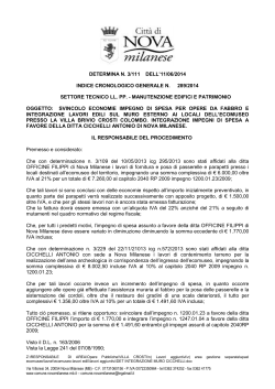 determina n° 289/2014 - Comune di Nova Milanese