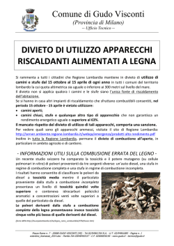 divieto di utilizzo apparecchi riscaldanti alimentati a legna