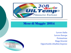 Comunicati stampa/job magazine maggio 2014