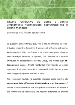 Il divario retributivo tra uomo e donna - 4 nov. 2014