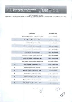 Elenco estratti cv - Regione Calabria