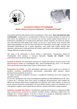 Associazione Italiana di Cristallografia Bando relativo al Concorso