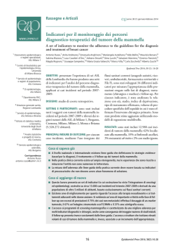 Indicatori per il monitoraggio dei percorsi diagnostico