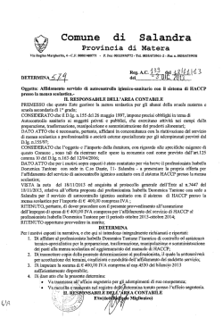 Determina n 579 - Comune di Salandra