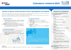 Calendario rimborsi 2015
